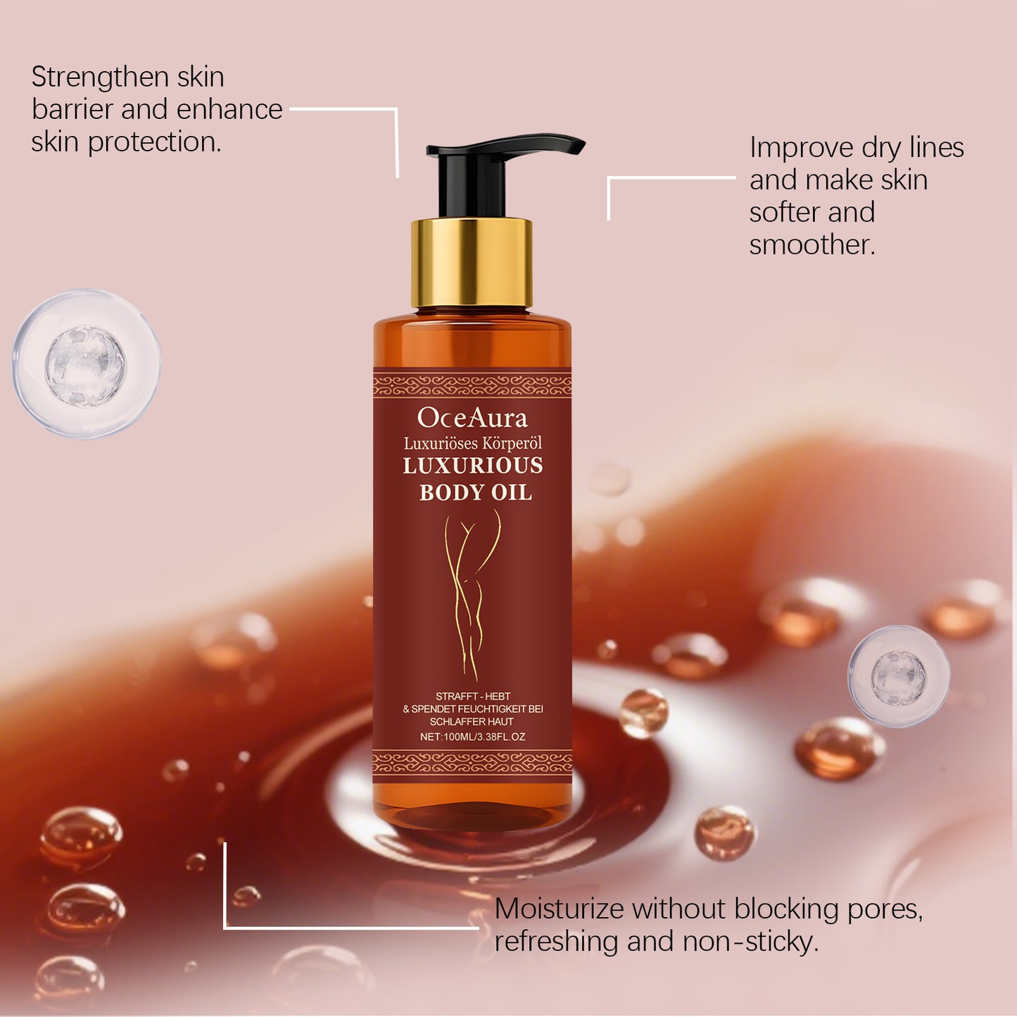 Raffermit la peau affaissée jusqu'à 98 % en 24 heures.——LUXURIOUS BODY OIL