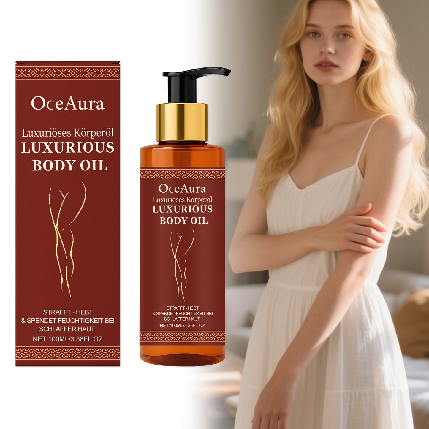 Raffermit la peau affaissée jusqu'à 98 % en 24 heures.——LUXURIOUS BODY OIL
