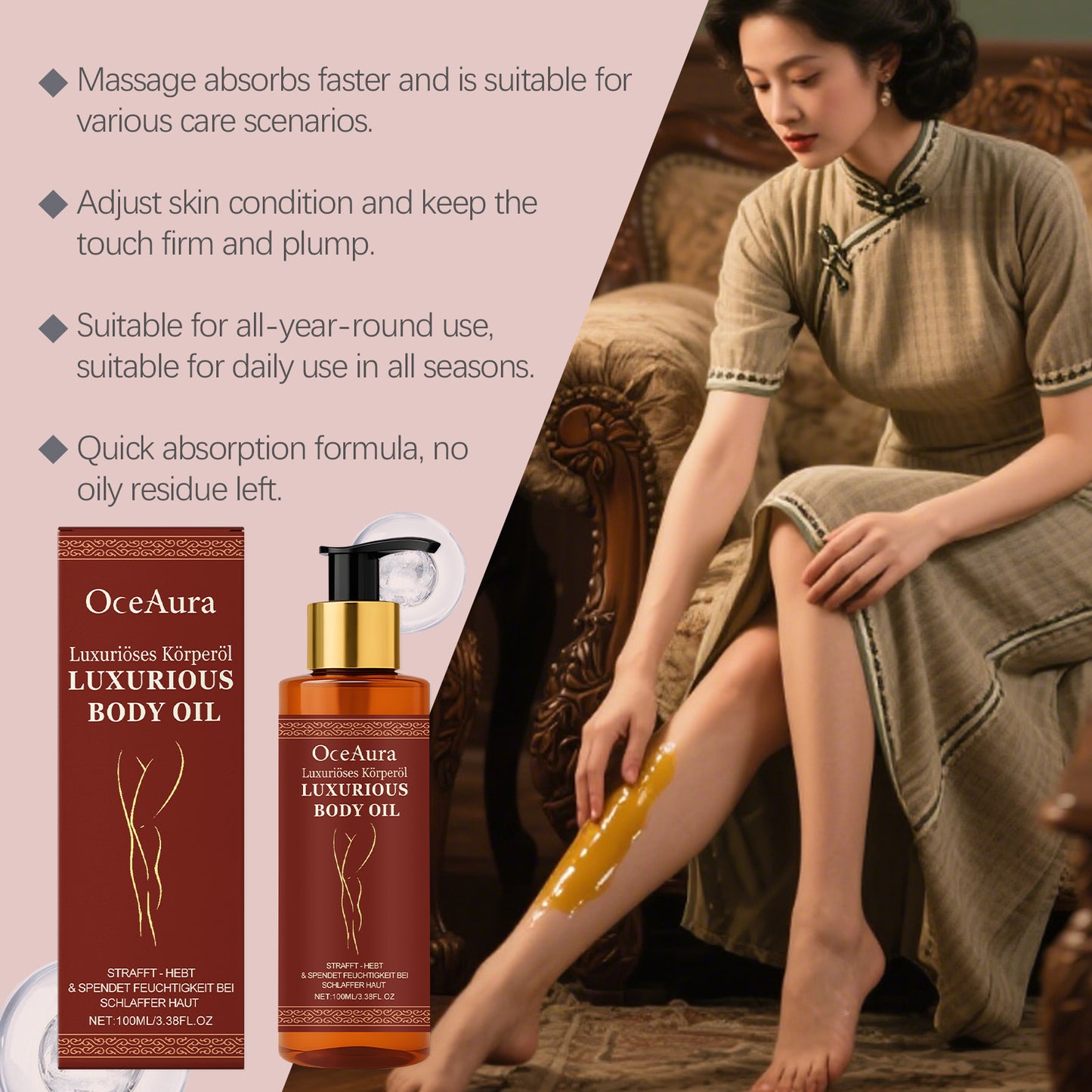Raffermit la peau affaissée jusqu'à 98 % en 24 heures.——LUXURIOUS BODY OIL