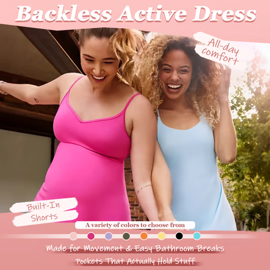 🎁Last Day 49% OFF🔥The Ultimate Tummy Control Backless Active Dress -Made for Movement & Easy Bathroom Breaks