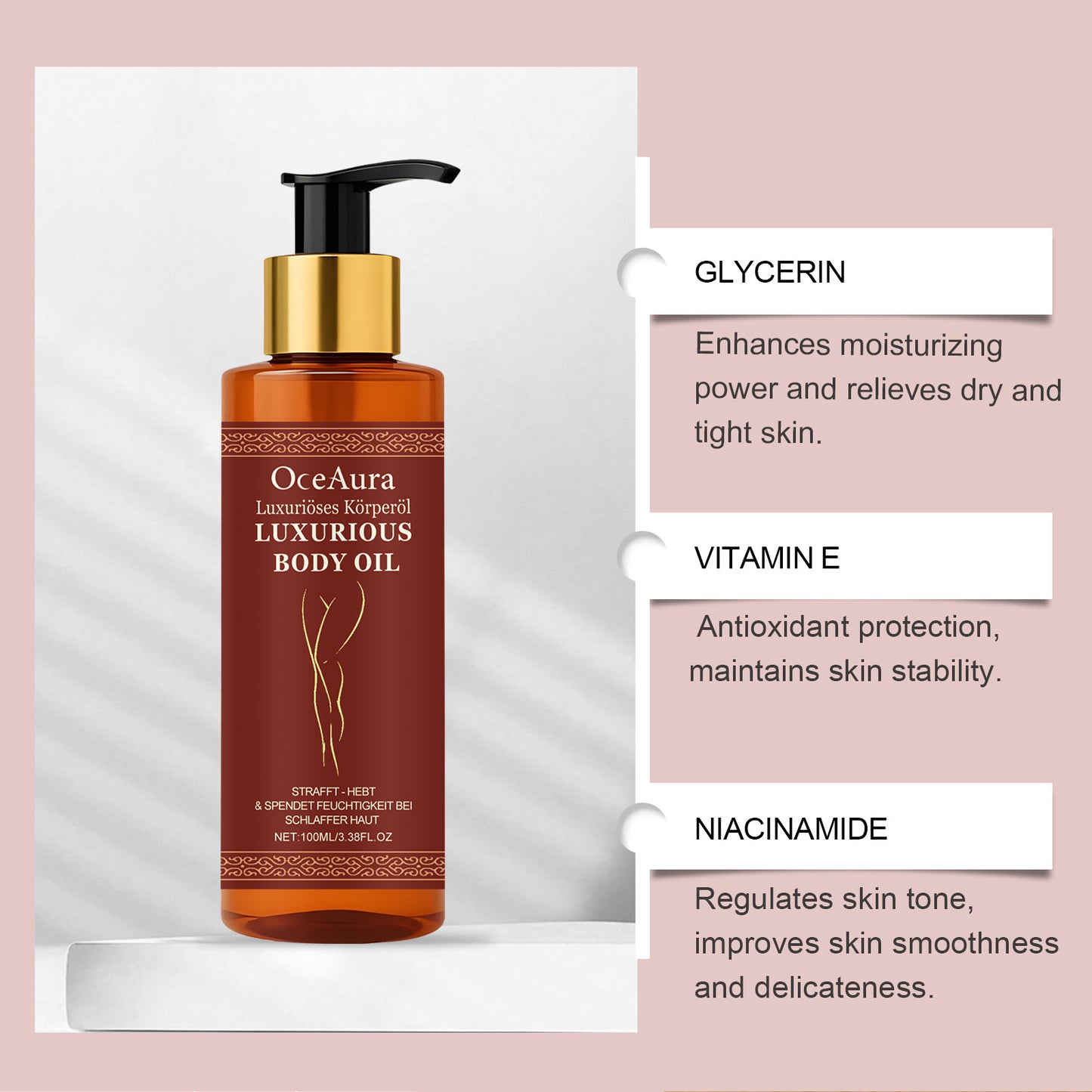 Raffermit la peau affaissée jusqu'à 98 % en 24 heures.——LUXURIOUS BODY OIL